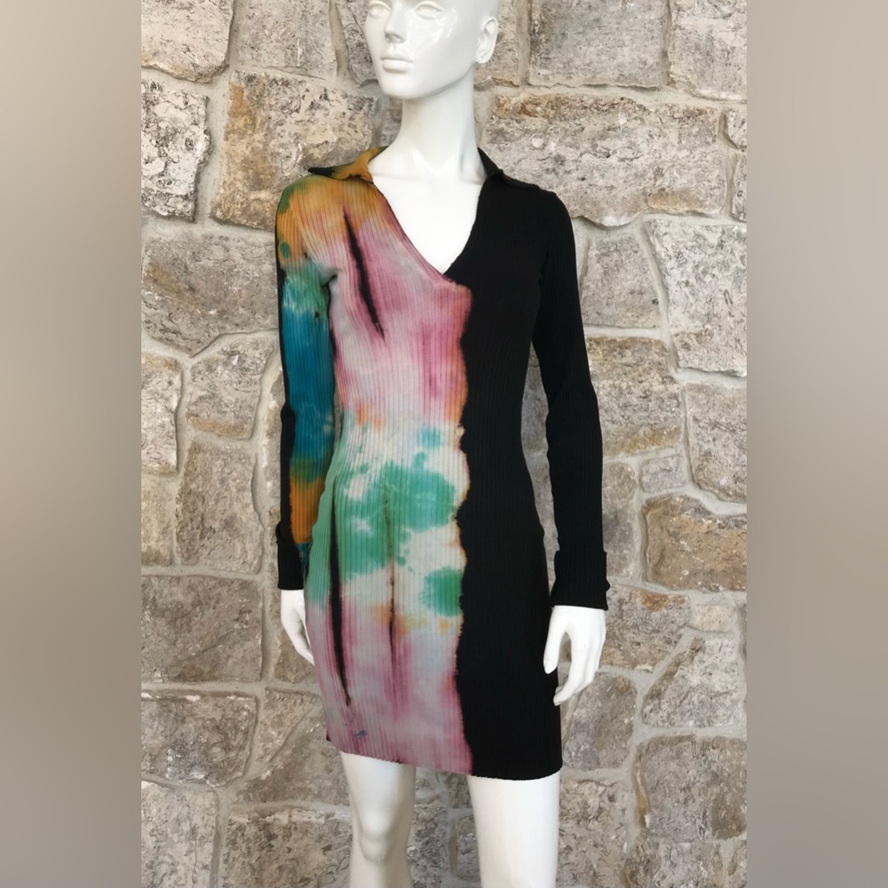 Cotton Citizen Tie Dye Ribbed Polo Dress XS